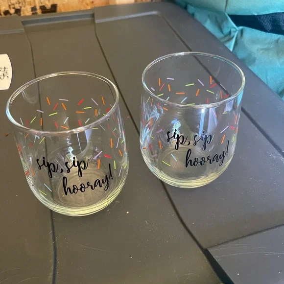 Colorful Sip Sip Hooray Glasses - Picture 2 of 2